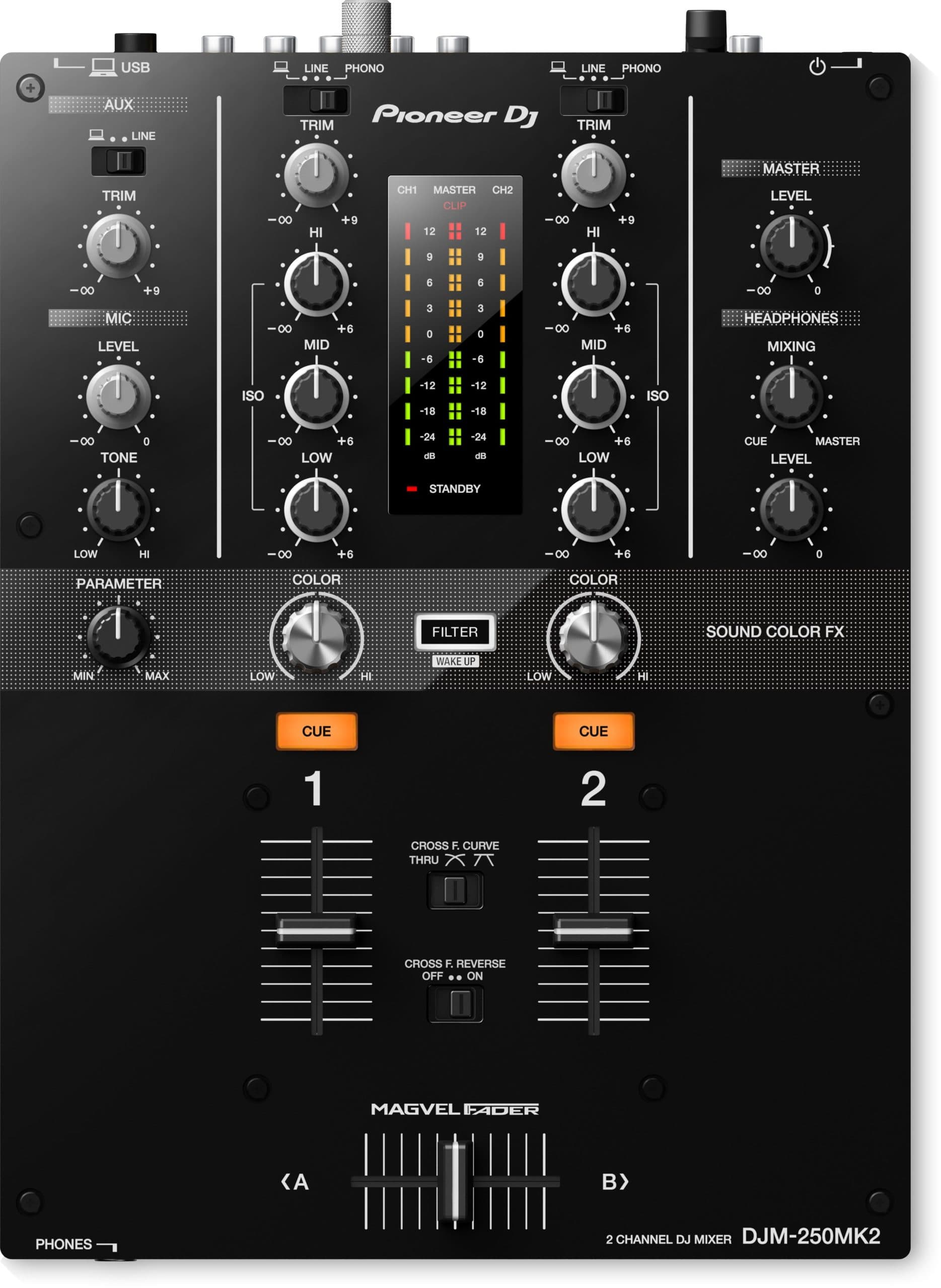 Pioneer DJM-250 MKII - 2 Channel DJ Mixer with Independent Channel Filter