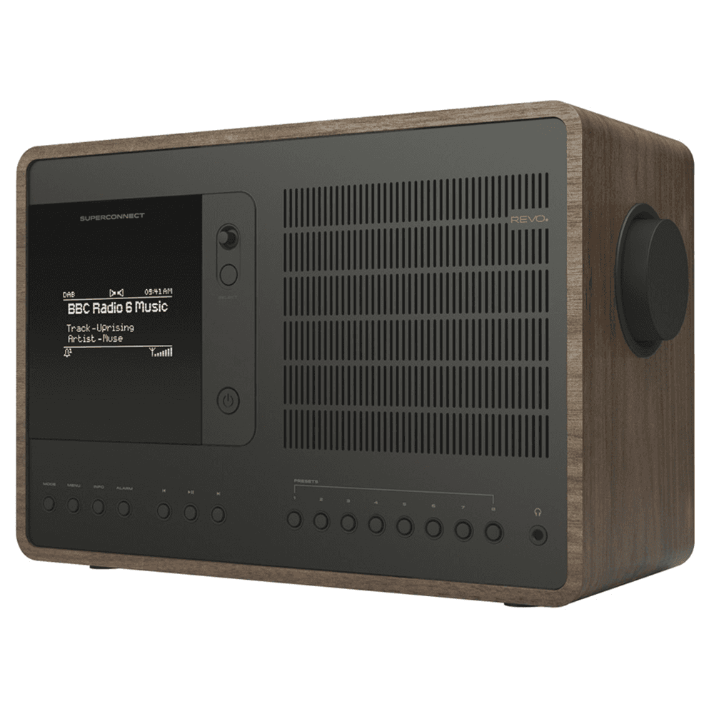 Revo SuperConnect Walnut Black - Bluetooth Internet Radio