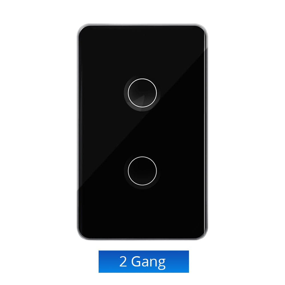 Zemismart US Touch Switch 2x4 PVC 2 Channel Black (Matter WiFi)