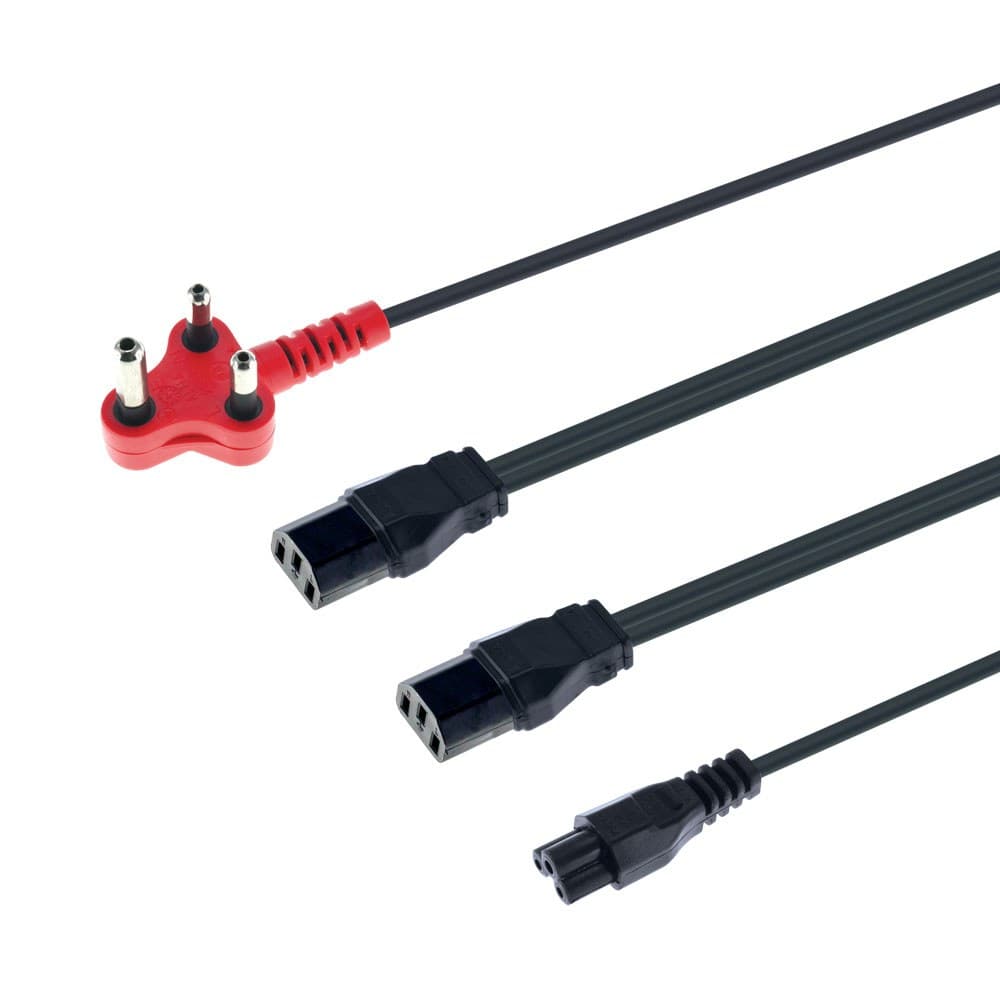 Generic Power Solutions - PWR-2H-1CLO-4M 4m Dedicated Multi-Head Power Cable (2x IEC C13, 1x Clover)