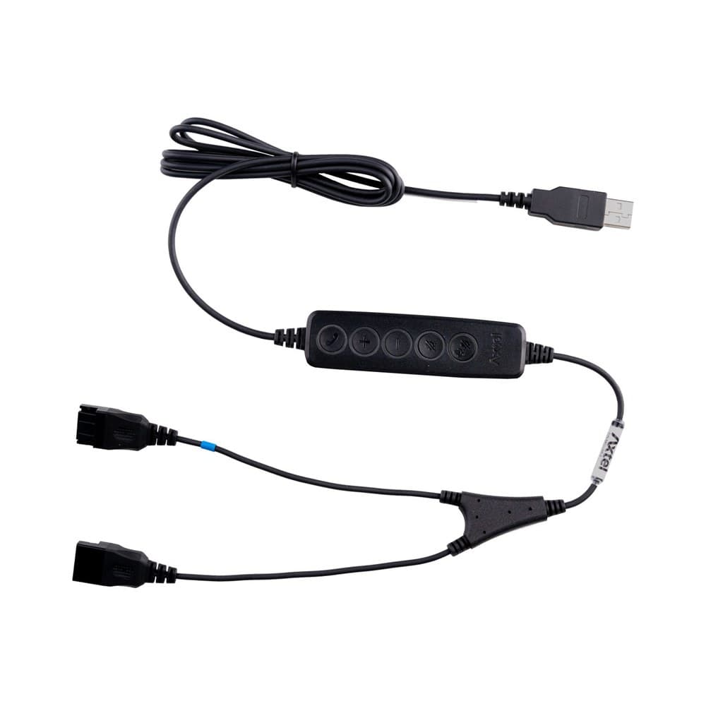 Axtel - AXC-USB-Y Usb Type-A Y-Splitter Training Cable With Microphones Mute And Volume Adjustment