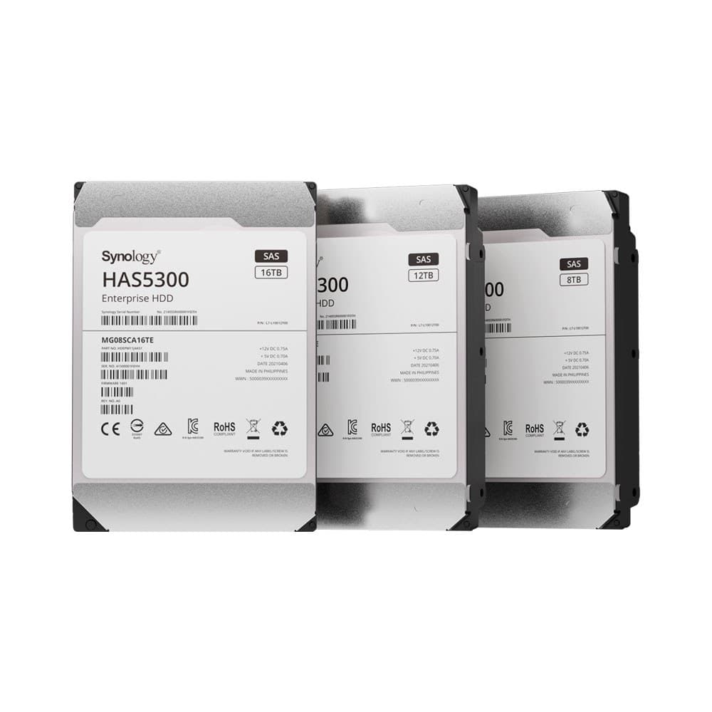 Synology - HAS5300 Enterprise SAS Hard Drive, 3.5" (8TB–16TB)