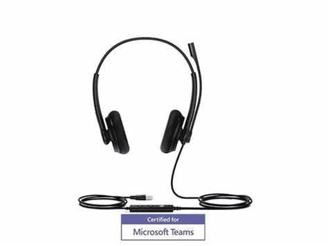 Yealink UH34 Dual Earpiece USB Headset With Leatherette Ear Cushions Teams edition