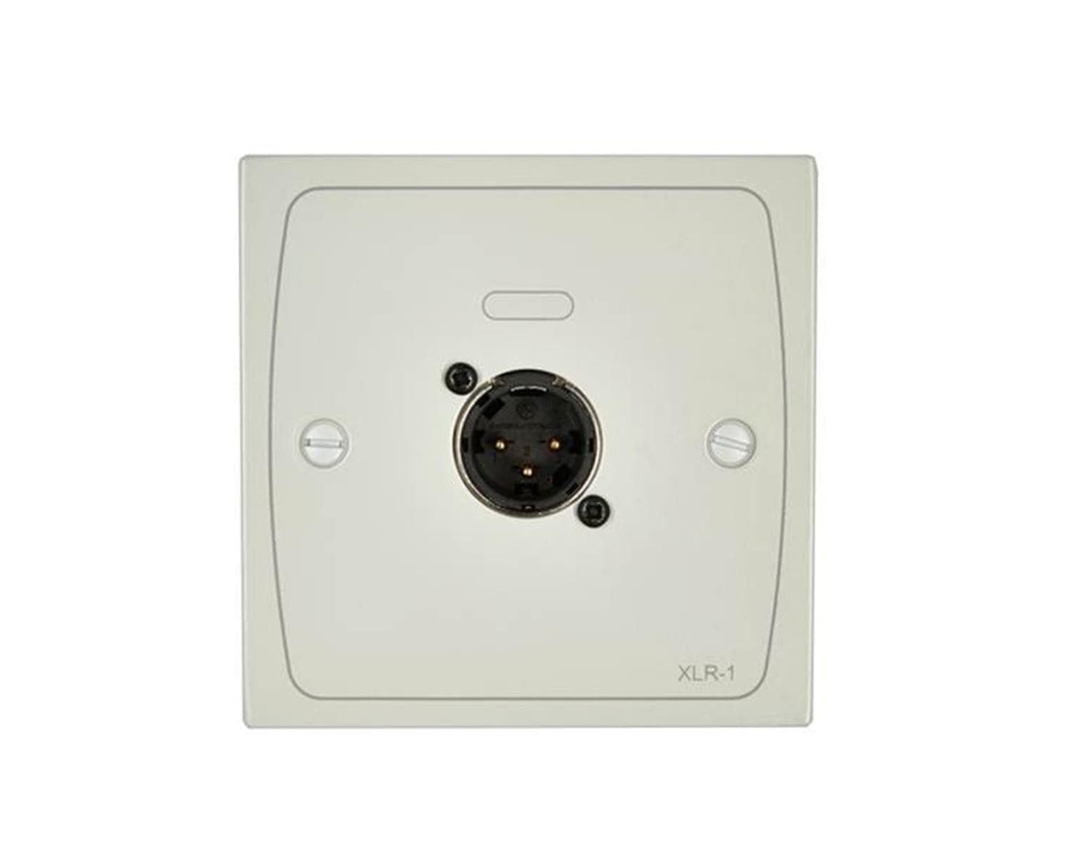 Cloud XLR-M1W - XLR Wall Plate with Male 3 Pin XLR Connector, White