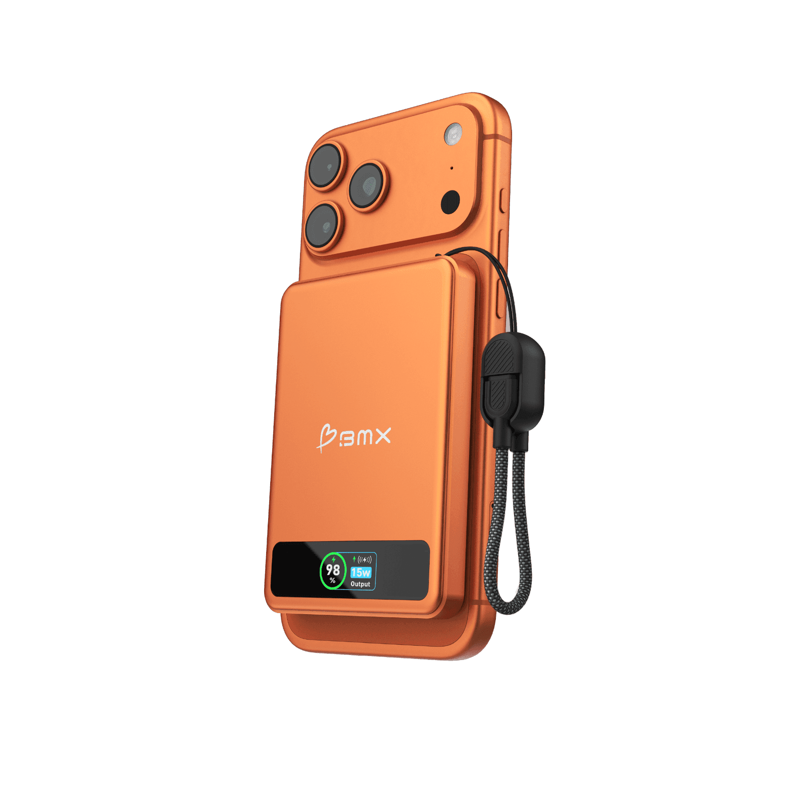 BMX - SolidSafe™ 10K Solid-State Magnetic Power Bank - Orange