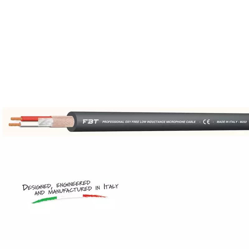 FBT - M222 MICROPHONE CABLE 2CORE + SCREEN BLACK 100M