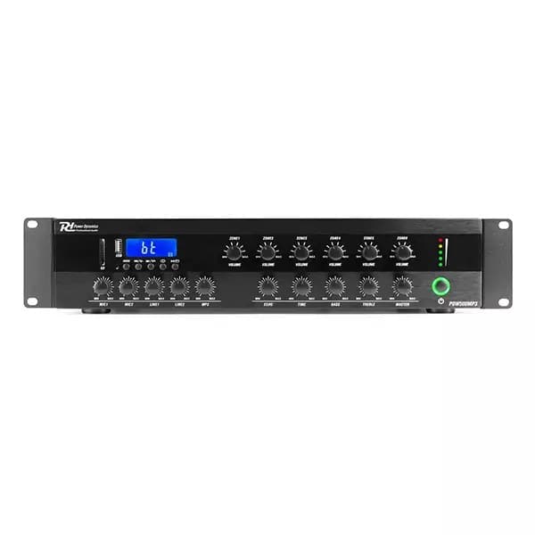 Power Dynamics - PDM PDW500MP3 100V MIXER AMPLIFIER 400W USB/SD/BT/FM 6 ZONE