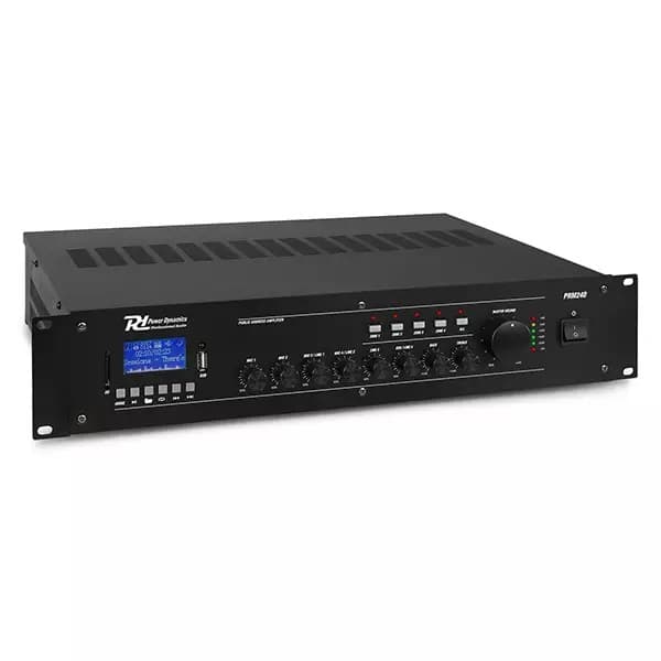 Power Dynamics - PDM PRM240 100V MIXER AMPLIFIER 240W USB/SD/BT 4 ZONE