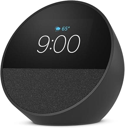 Amazon Echo Spot (2024 release) - Black Smart Clock Radio with Alexa