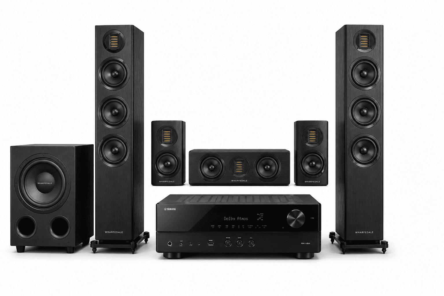 Yamaha + Wharfedale Evo 5.1 Home Theatre Package — RX-V6A with Evo4.3, Evo4.C, Evo4.1 & SW-12