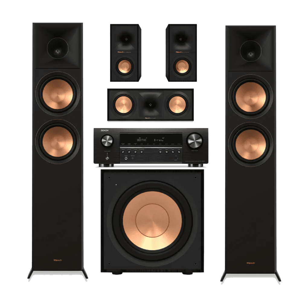 Klipsch R600F System (Black) incl Denon AVR-S670H - Home Theatre Package
