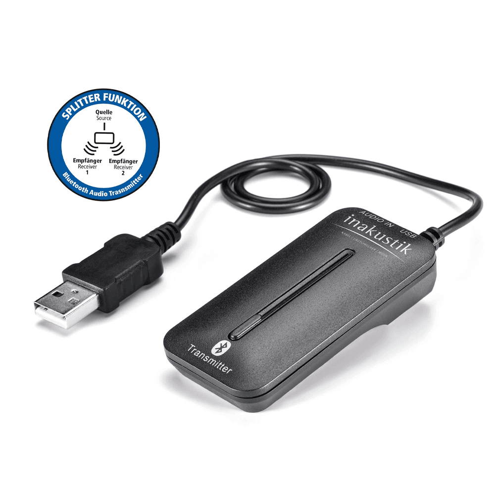 Inakustik Bluetooth Transmitter & Splitter - Bluetooth Audio Transmitter & Splitter optical input