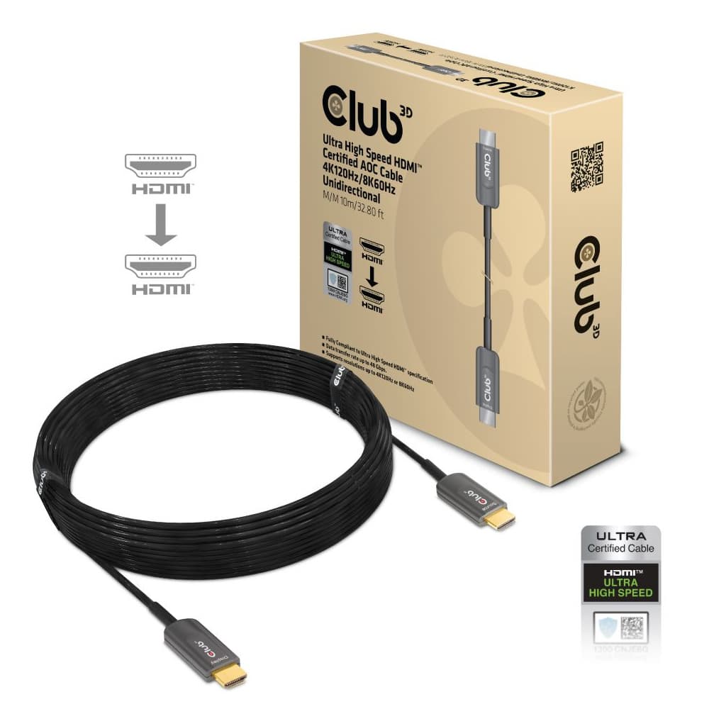 Club3D - CAC-1376 10m HDMI 2.1 Active Cable (8K@60Hz, 4K@120Hz)