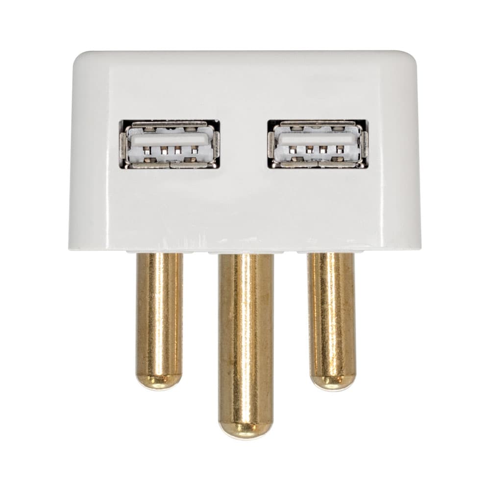 LINKQNET - 3-Pin 250V 16A SA Plugtop with 2x USB 2.1A Charging Ports