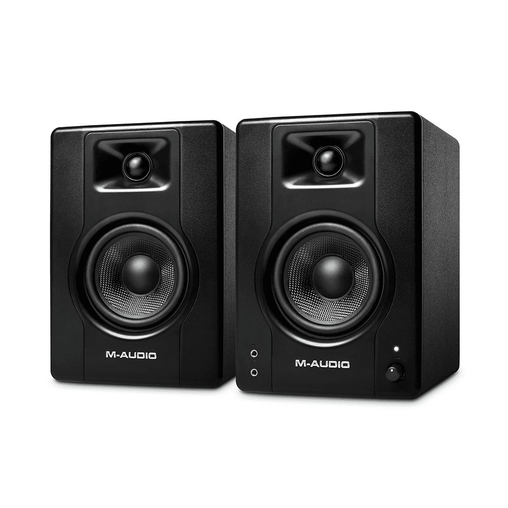 M-Audio BX4 - 4.5” Black Kevlar® 120-Watt Multimedia Reference Monitors | Music Production | Live Streaming | Podcasting (Pair)
