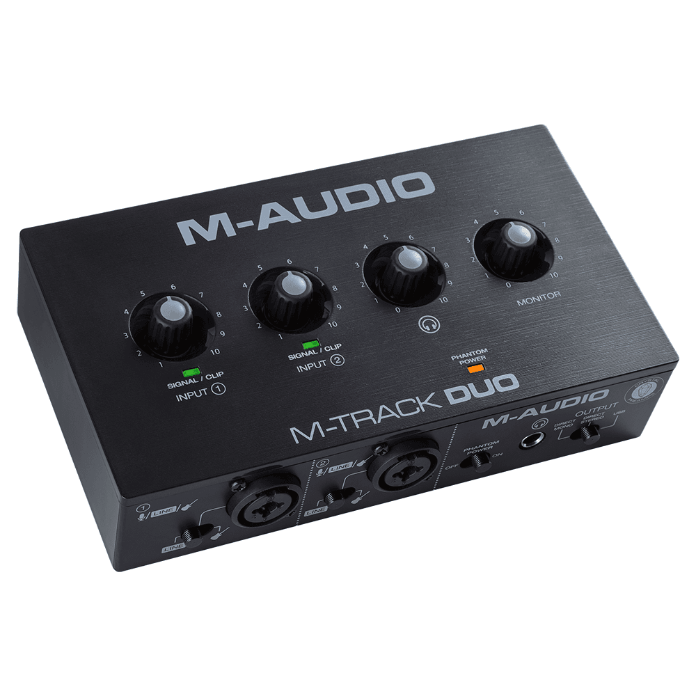 M-Audio M-Track Duo - 48-KHz, 2-channel USB Audio Interface with 2 Combo Inputs with Crystal Preamps, and Phantom Power