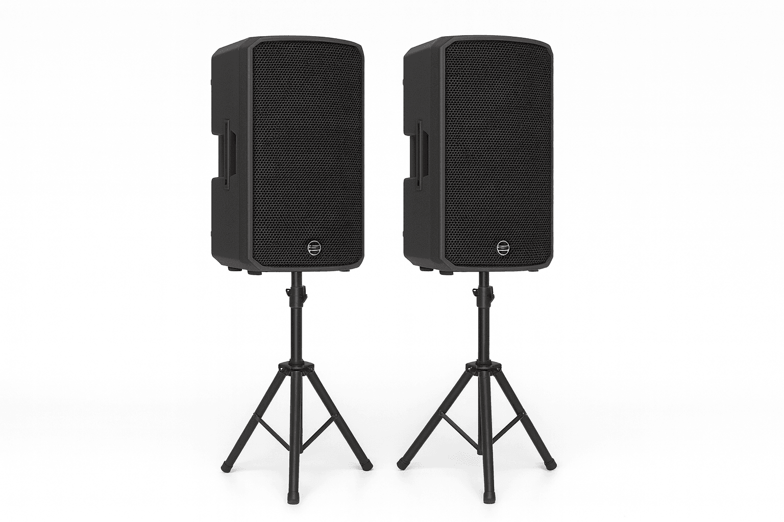 PowerWorks PARTY-PRO DUO - Active PA System 15” Active and Passive Speakers incl Stands and Cables