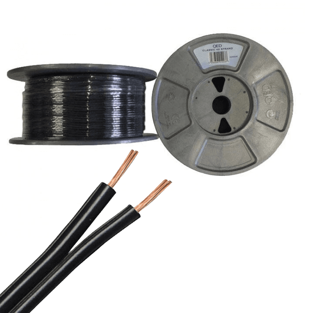 QED 42 Strand Speaker Cable 100 Meters - Black