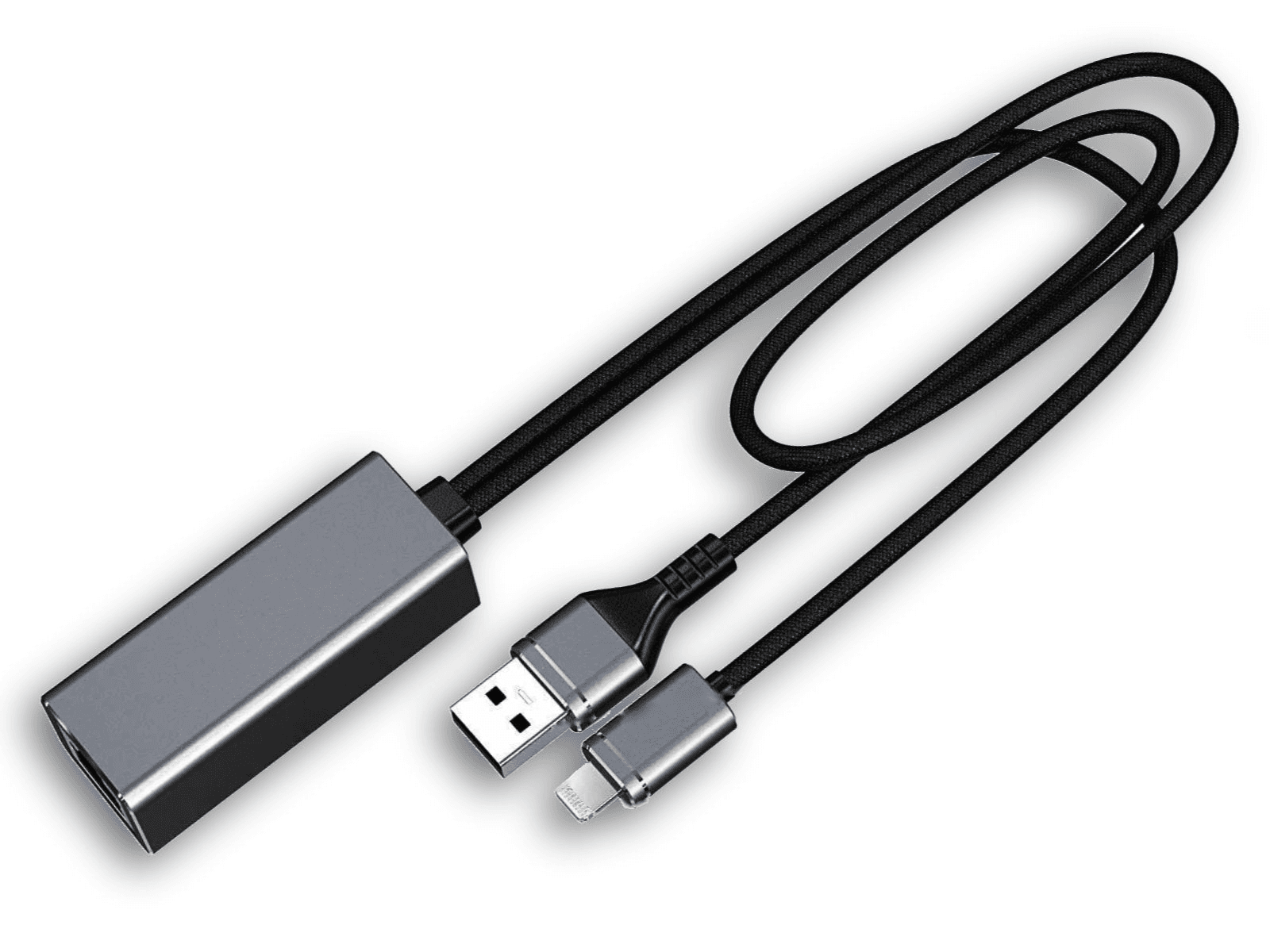 SimpliDock Ethernet + USB to Lightning Adapter