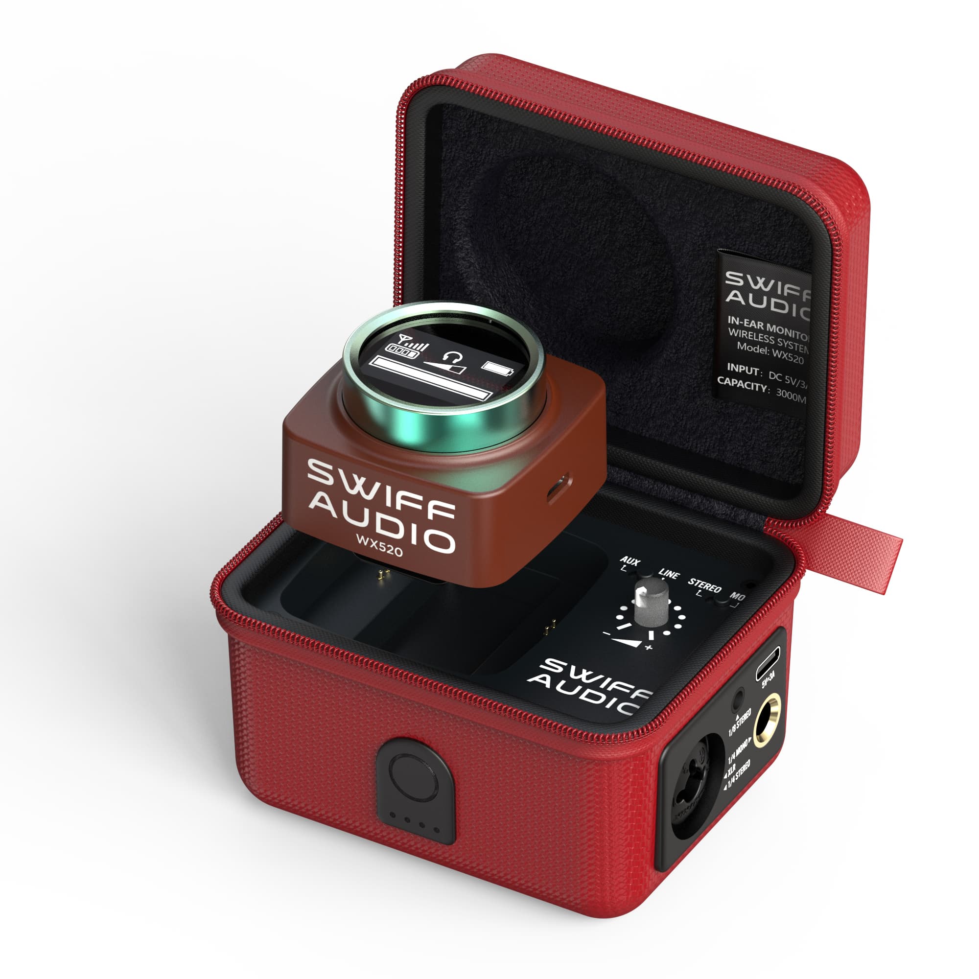 SWIFF Audio - WX-520-RED Wireless In-Ear Monitoring System (Red)