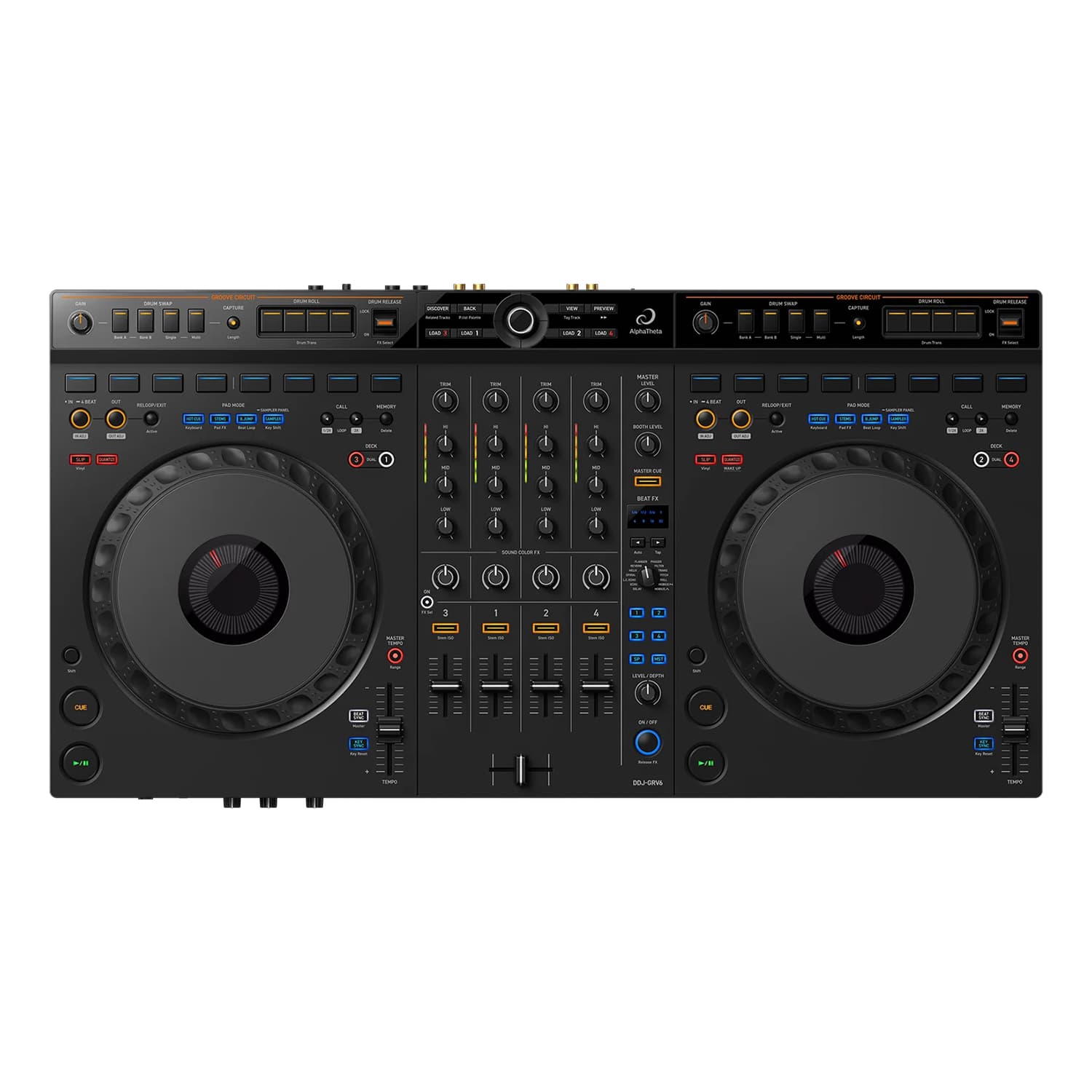 Alpha Theta DDJ-GRV6 - 4-channel DJ Controller for Rekordbox and Serato