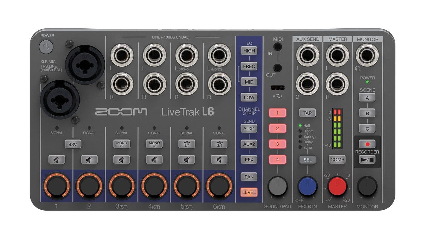Zoom LiveTrak L6 - Compact portable digital mixer / recorder
