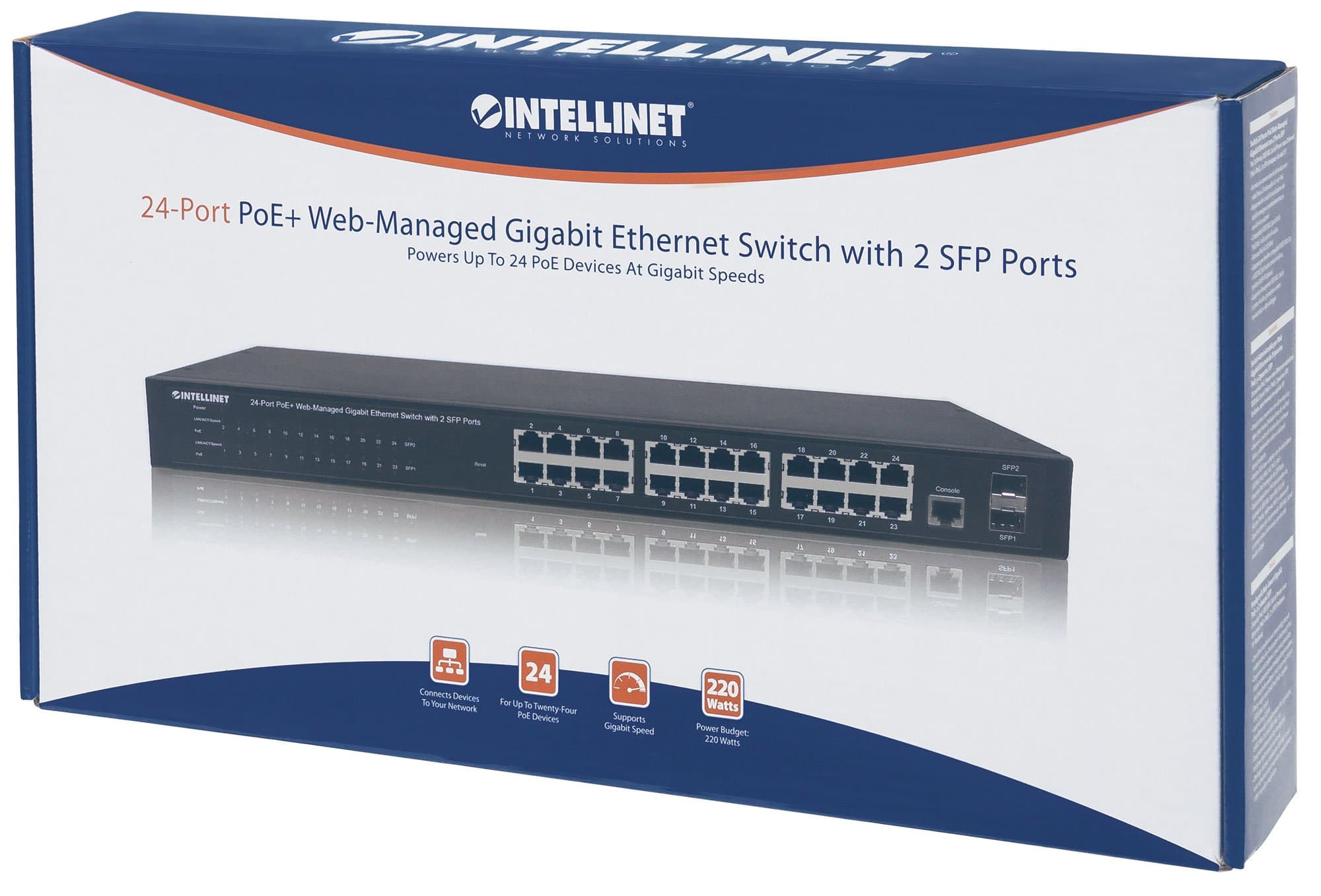 Intellinet - 711050 19-Inch 1U Cable Management Panel with 4 Short Rings