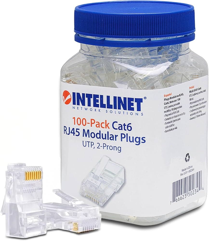 Intellinet - Cat6 UTP RJ45 Modular Plugs (90 Pack)