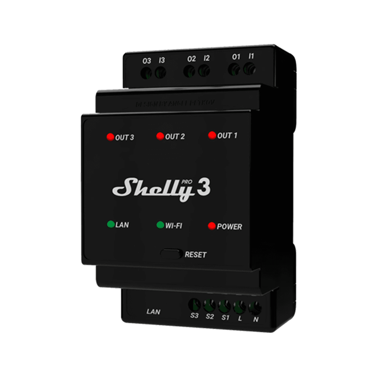 Shelly - Pro 3 - Three-Channel Relay With Potential-Free Outputs Supporting A Total Of 48A
