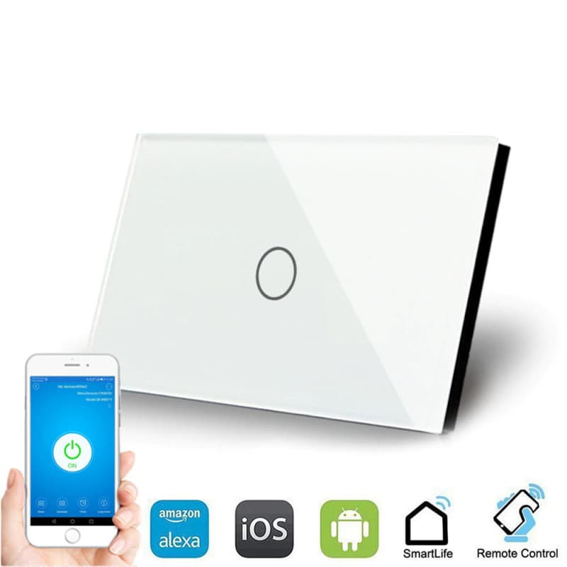 WallPad 1 Lever Smart Switch - Works with Alexa, iOS and Android