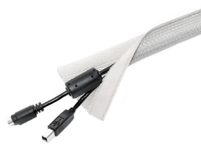 M Universal Cable Sock Velcro Silver - 2m