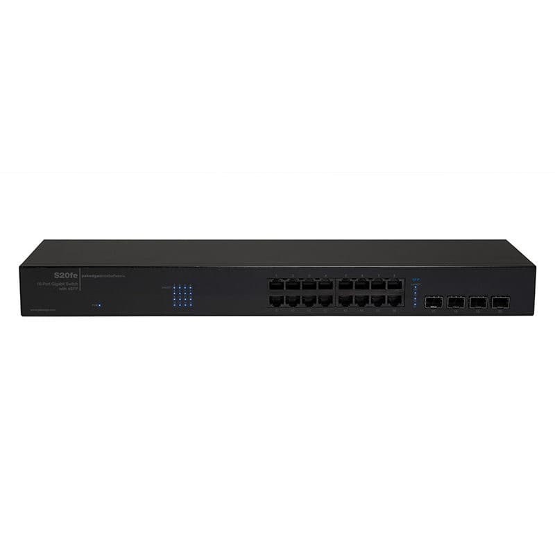 Pakedge S20fe - 16 Port Unmanaged Gigabit Swicth with 4 Single Fiber Ports