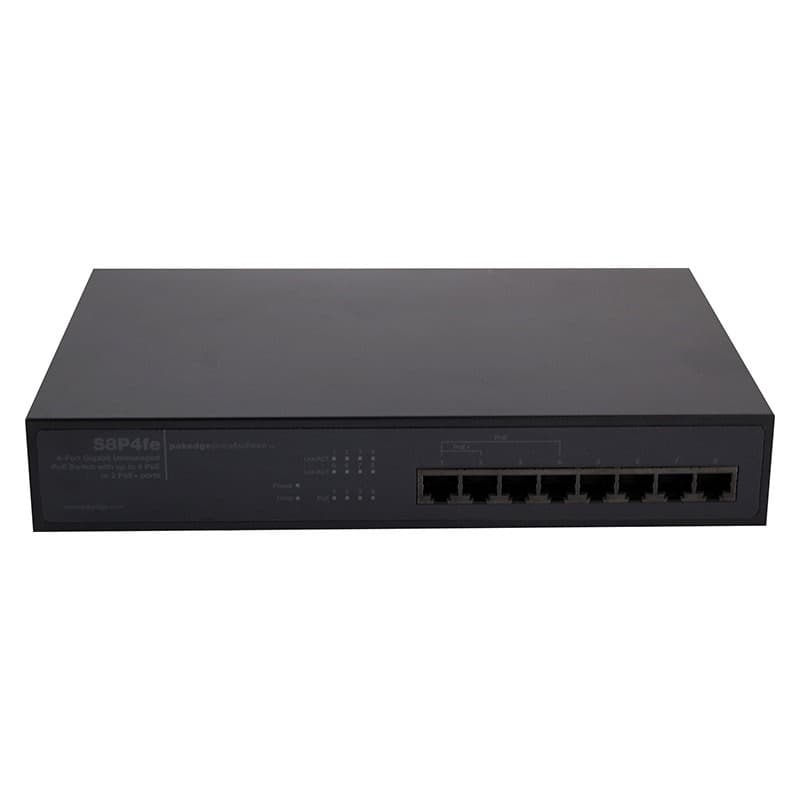 Pakedge S8P4fe - Front Orientation 8-Port Unmanaged Gigabit PoE Switch