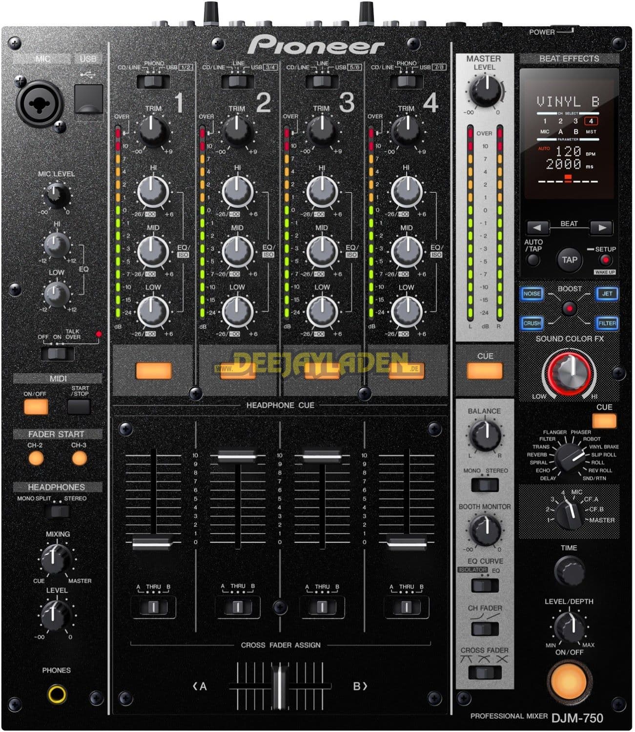 Pioneer DJM-750-K MK2 - 4 Channel Mid-Range Digital Mixer