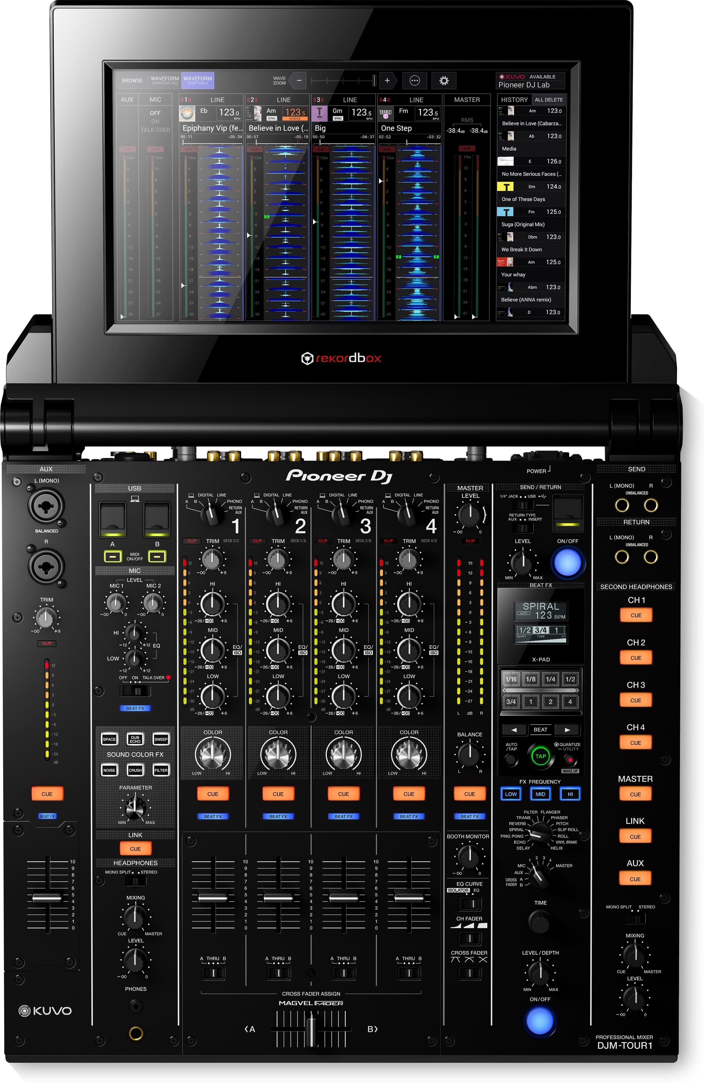 Pioneer - DJM-TOUR1 - TOUR System 4-Channel Digital Mixer With Fold-Out Touch Screen