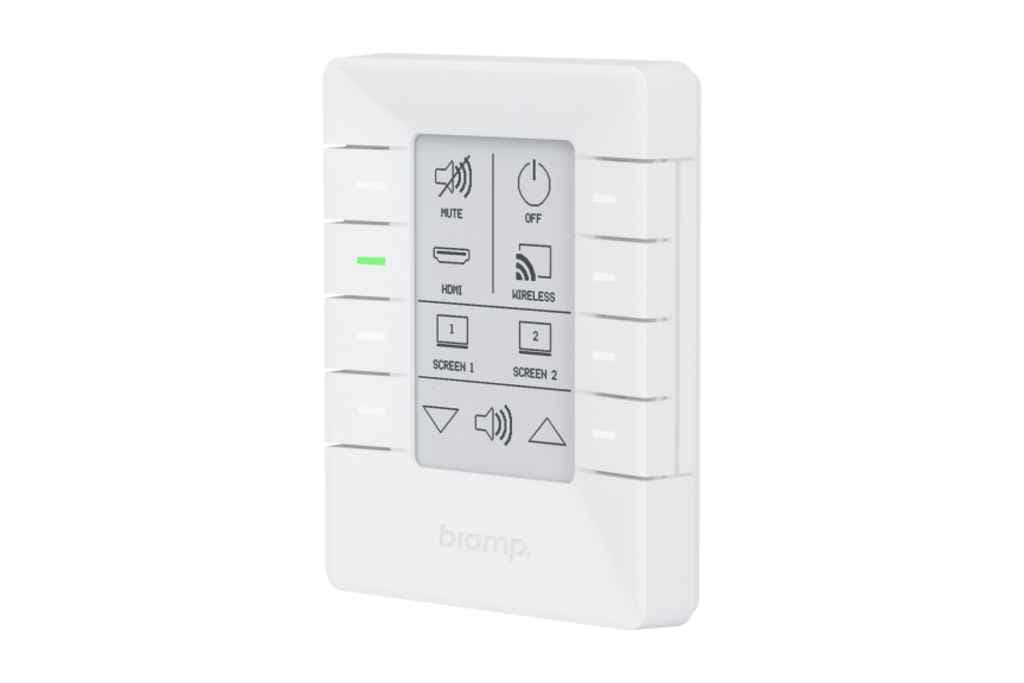Biamp Apprimo, Impera, Vidi TEC-X1000BL - Biamp networked AV control pad with touch panel and rotary knob for use with Tesira systems. Supports up to six programmable touch buttons. Four units can be daisy chained in one system. Black