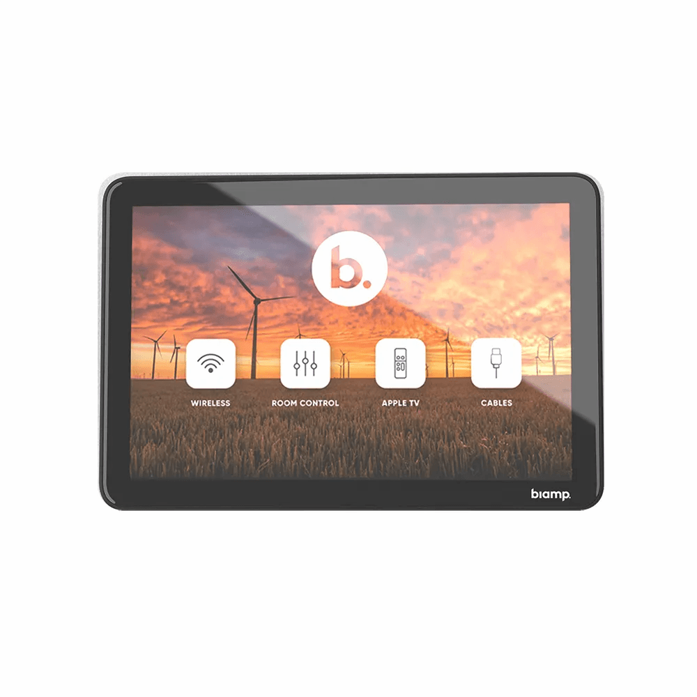 Biamp Apprimo, Impera, Vidi Touch 8i - 8" touch panel with integrated controller for up to 20 IP devices. POE powered, PIR auto switch on, fully customisable user interface