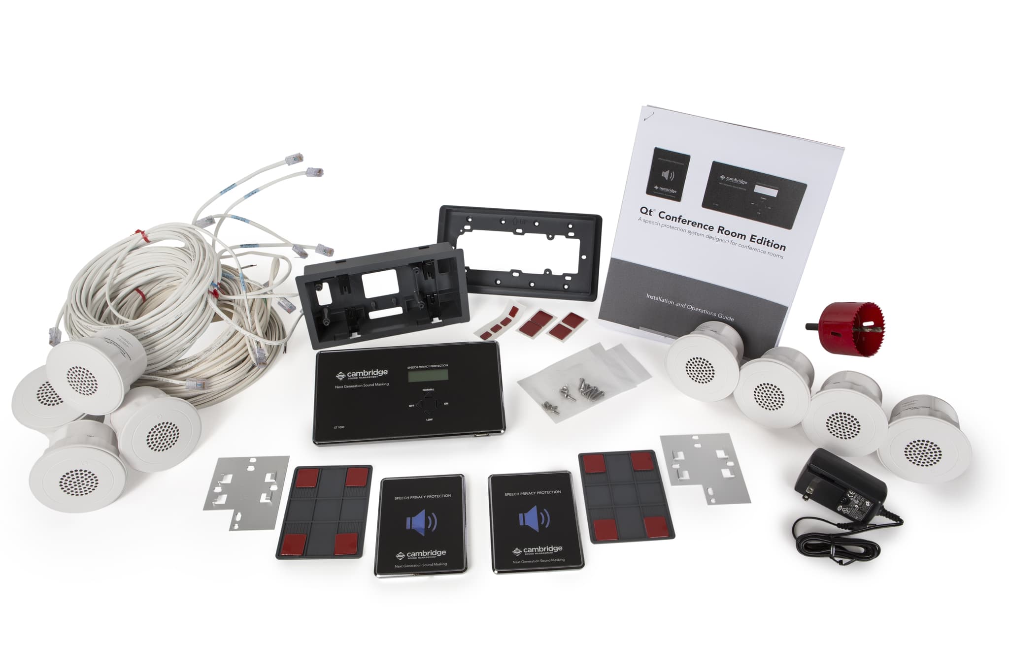 Biamp Cambridge QT-CRE - Biamp Qt® conference room edition. Includes control module, 2x privacy signs, 8x emitters and cabling