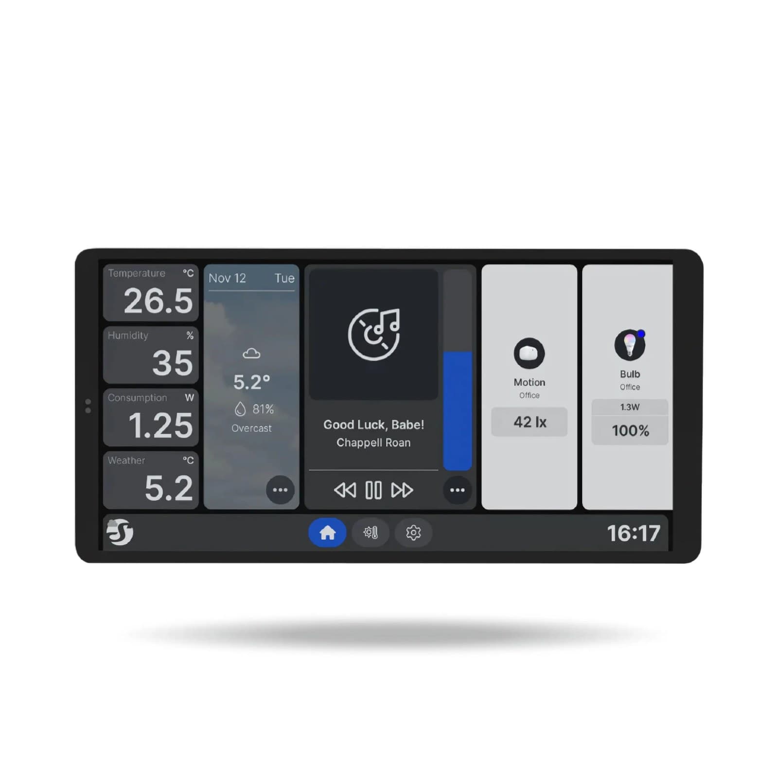 Shelly Wall Display X2 Smart Control Panel With A Shelly BLU H&T