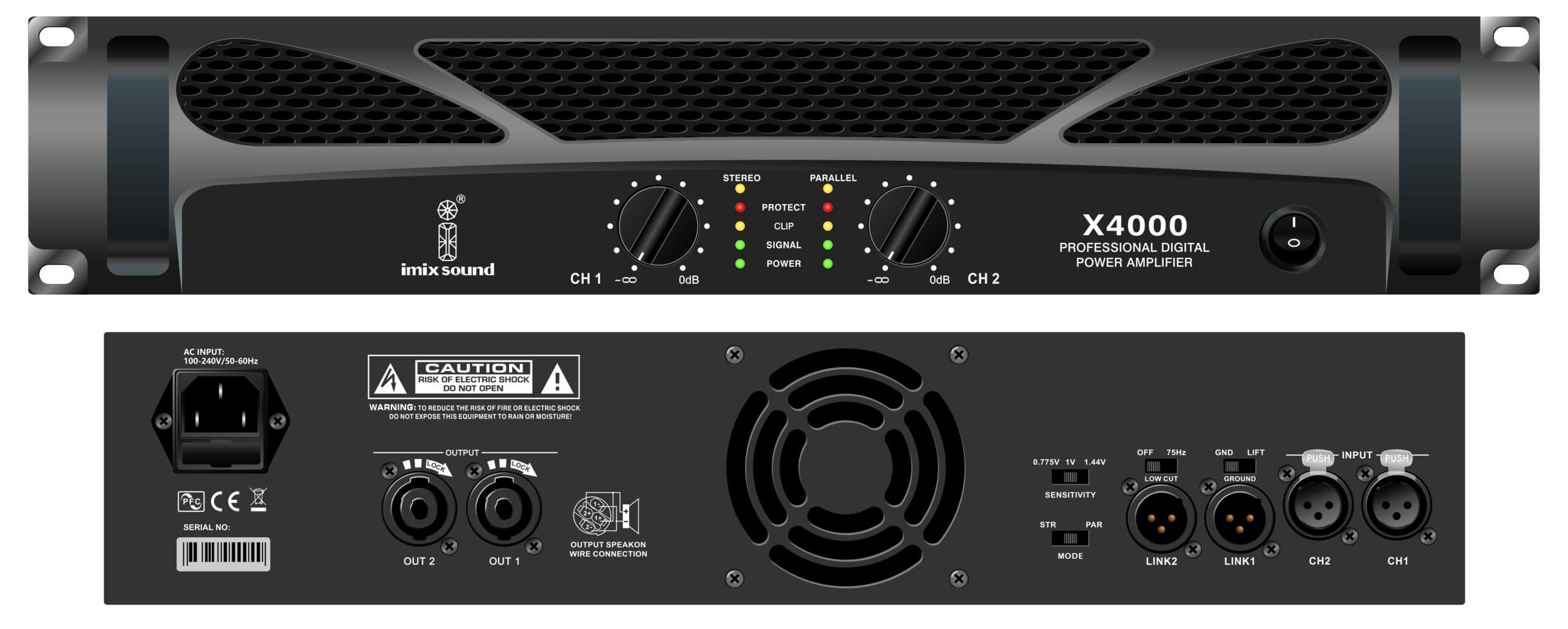 Imix X4000 2 Channel Power Amplifier