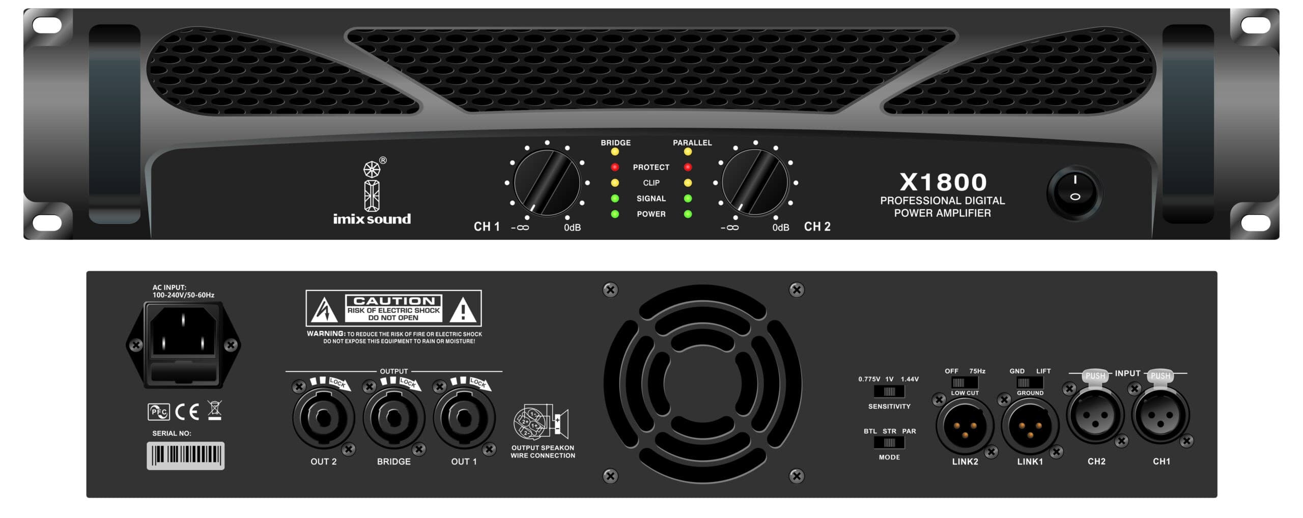 Imix X1800 2 Channel Power Amplifier
