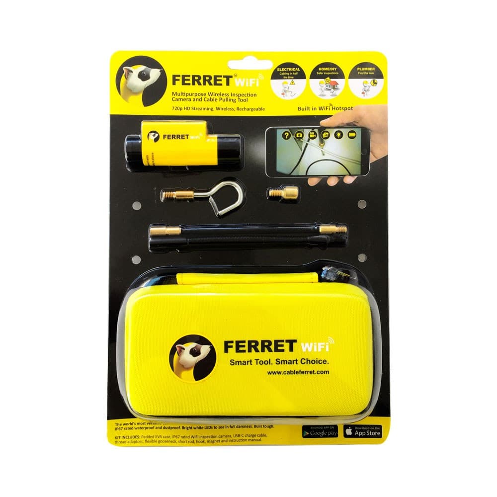 FERRET WI-FI KIT – MULTIPURPOSE WIRELESS INSPECTION CAMERA WITH EXTENDABLE STICK (CFWF50A/CFST-55)