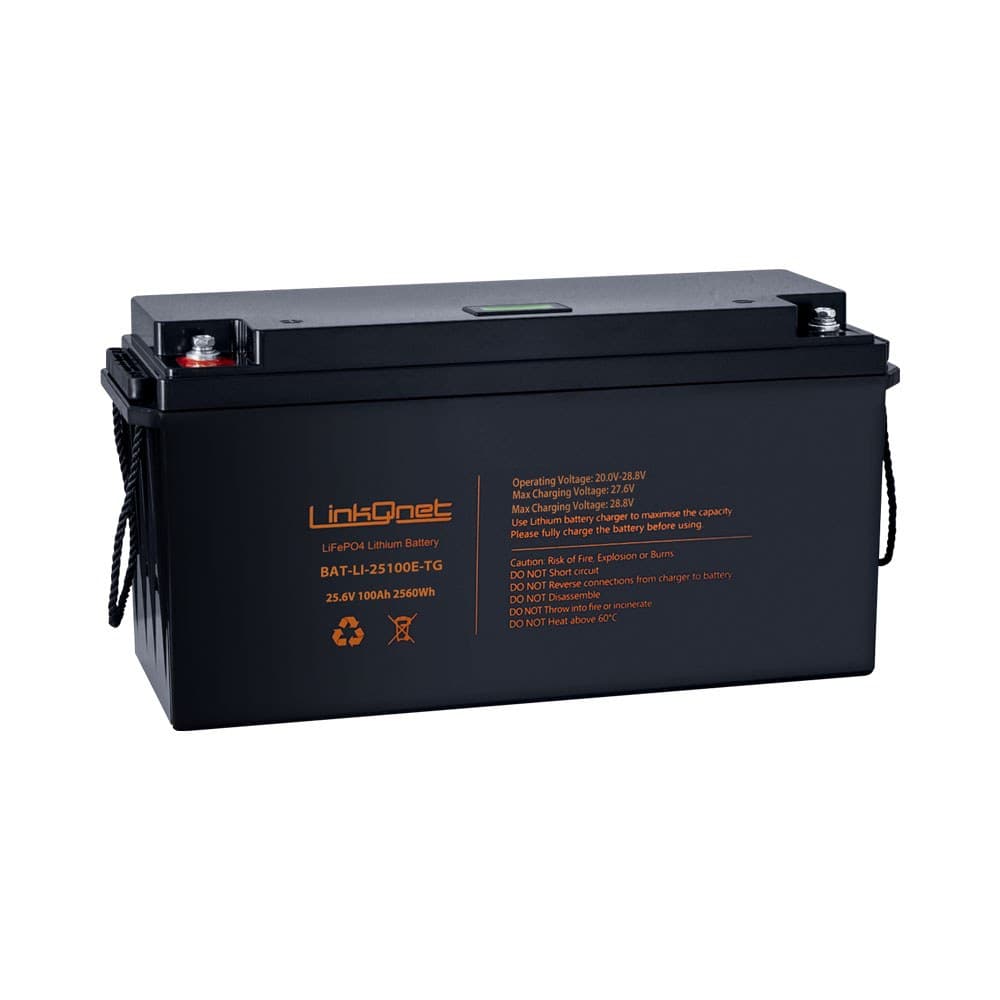 LINKQNET 24V 100AH LCD BMS LIFEPO4 LITHIUM BATTERY