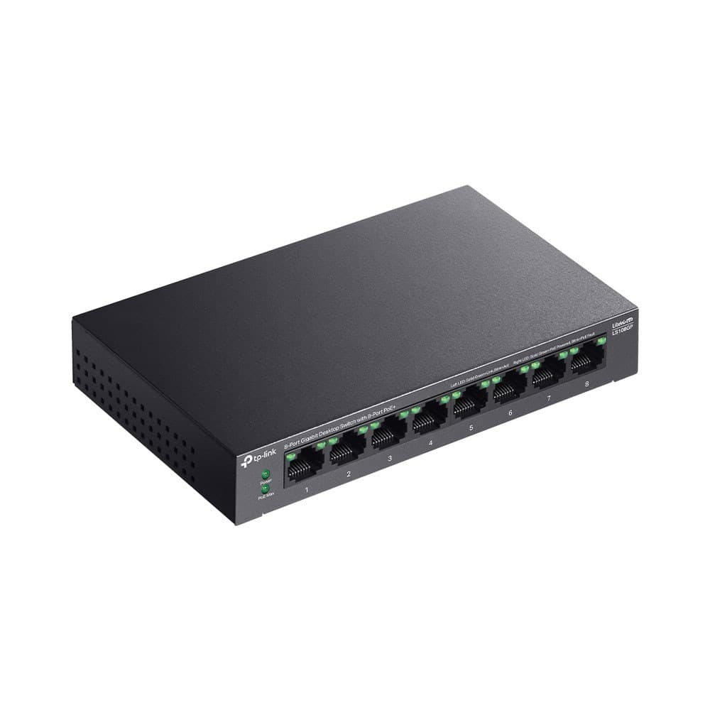 TP-Link - LITEWAVE LS108GP 8-Port Gigabit Desktop Switch With 8-Port Poe+