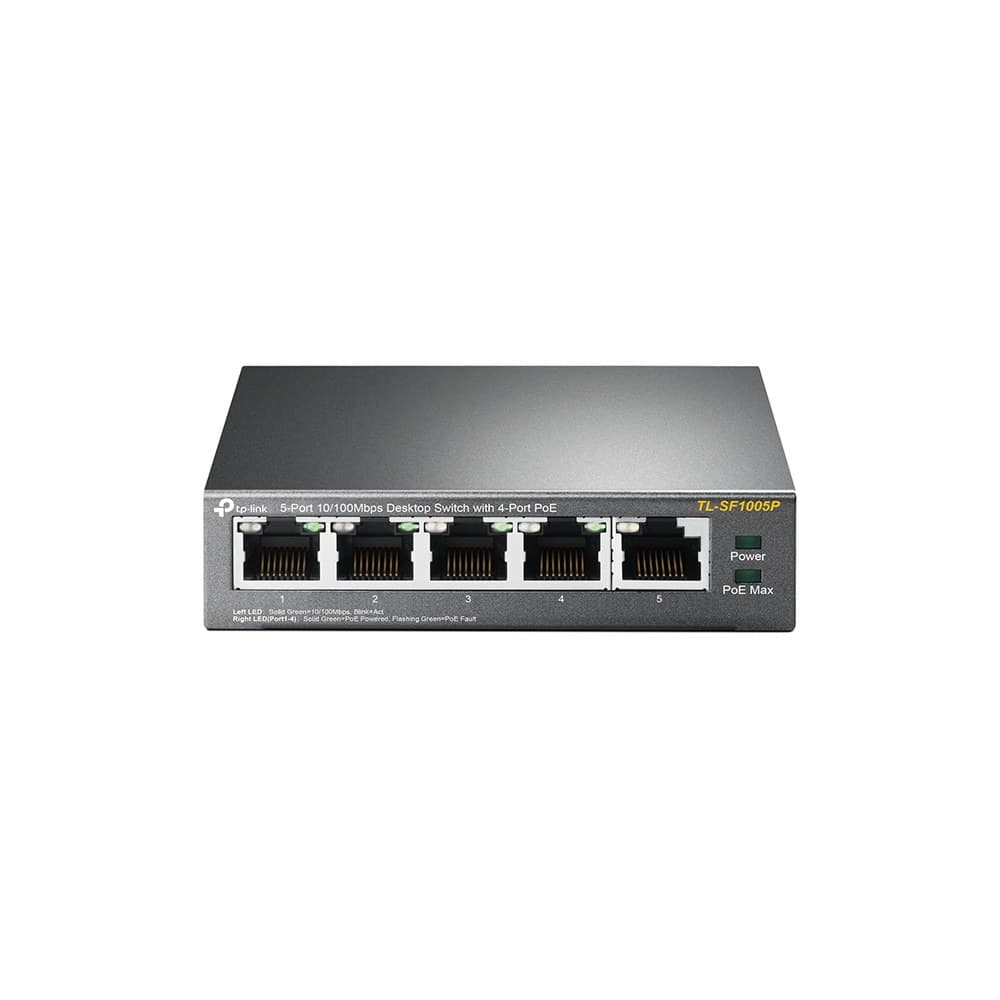 TP-LINK TL-SF1005P 5-PORT 10/100MBPS WITH 4-PORT POE DESKTOP SWITCH