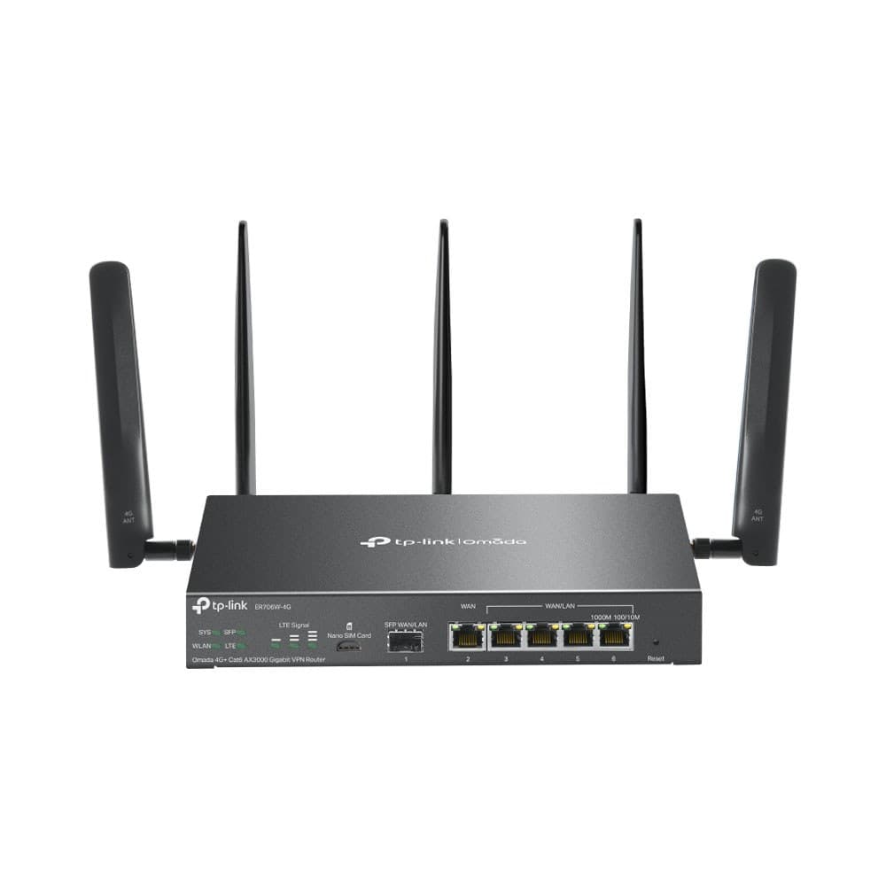 TP-Link - OMADA ER706W-4G 4G+ Cat6 Ax3000 Gigabit Vpn Router