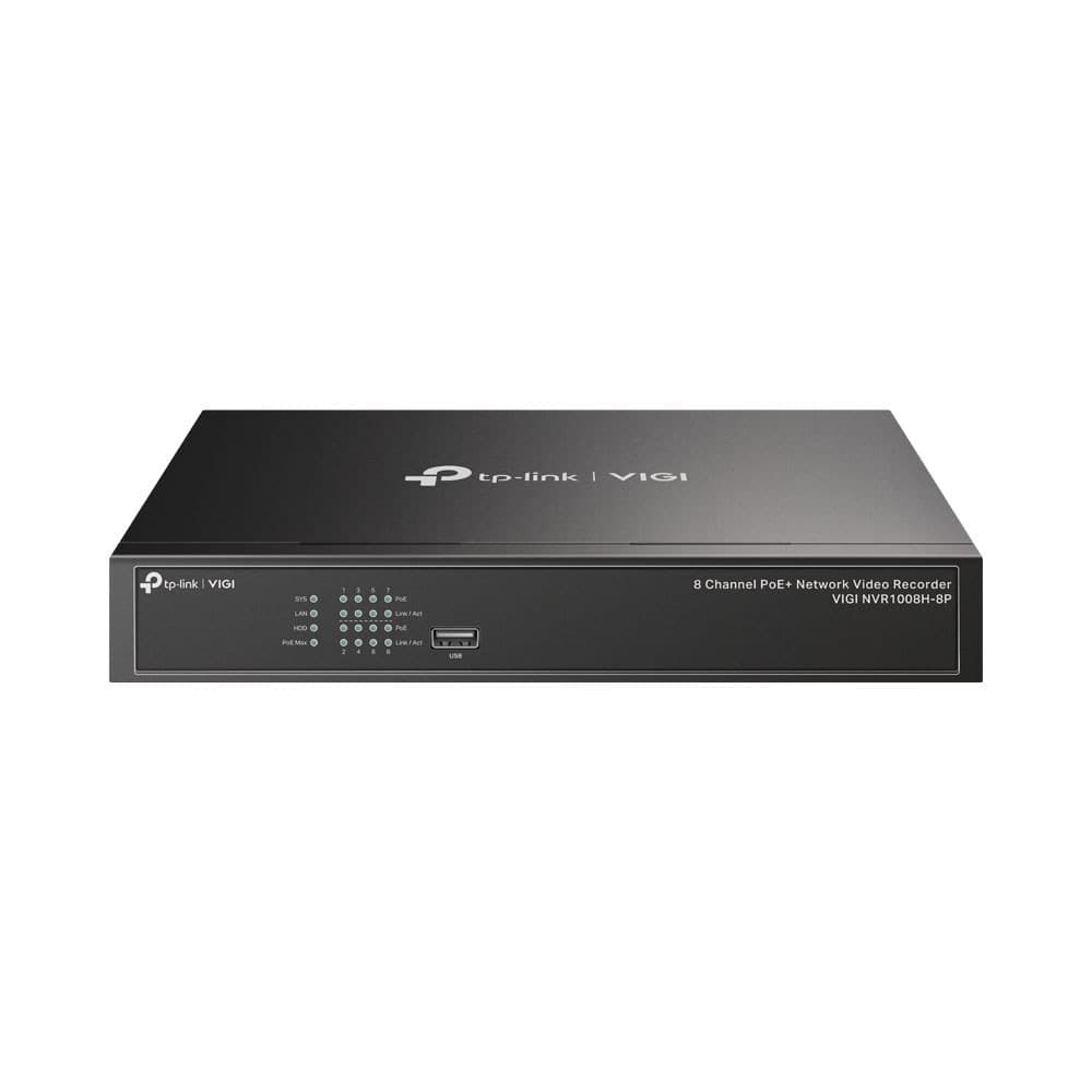 TP-Link - VIGI NVR1008H-8P 8-Channel Poe+ Network Video Recorder (53W Poe Budget)