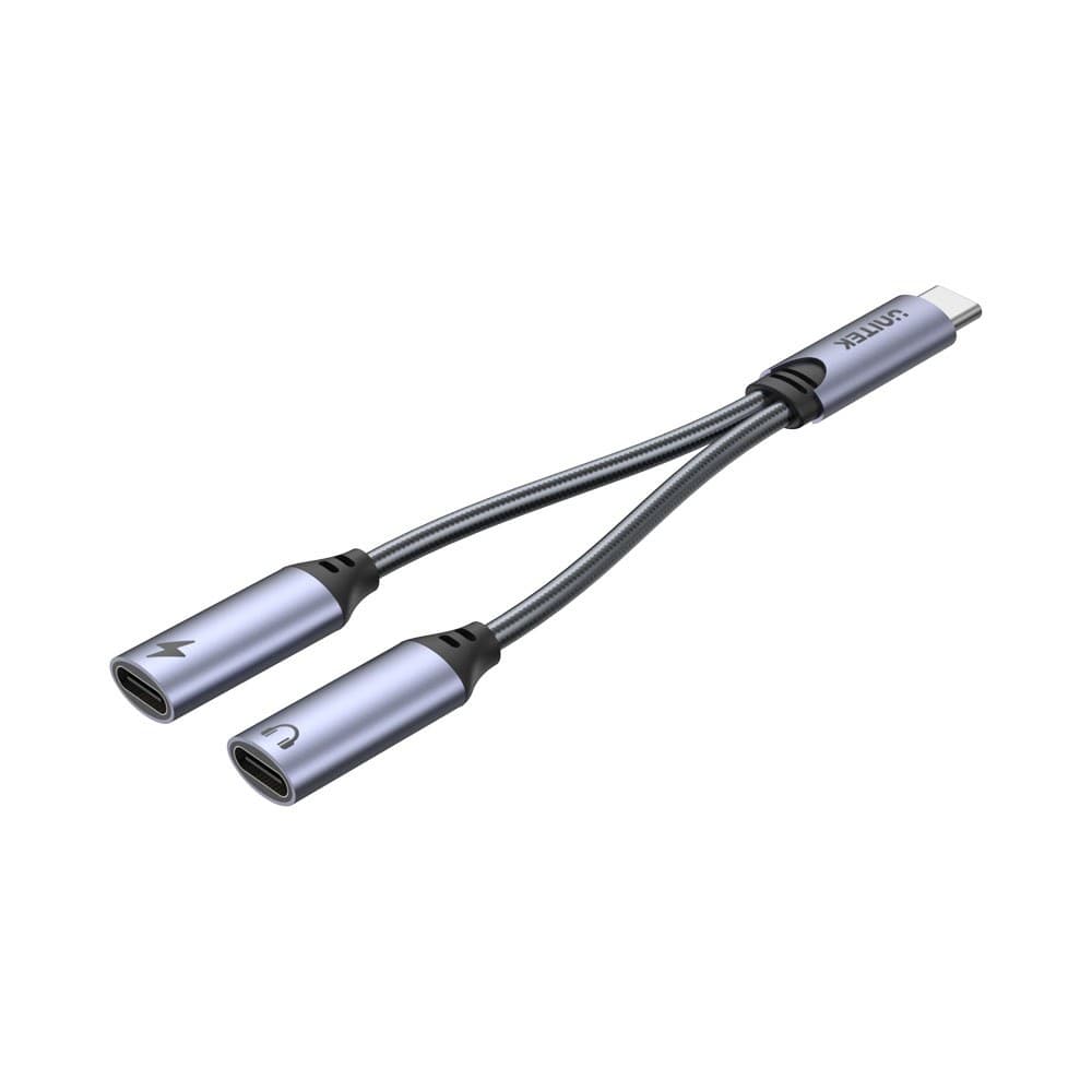 UNITEK TYPE-C 2-IN-1 HEADPHONE AND 18W CHARGE ADAPTER (M206A)