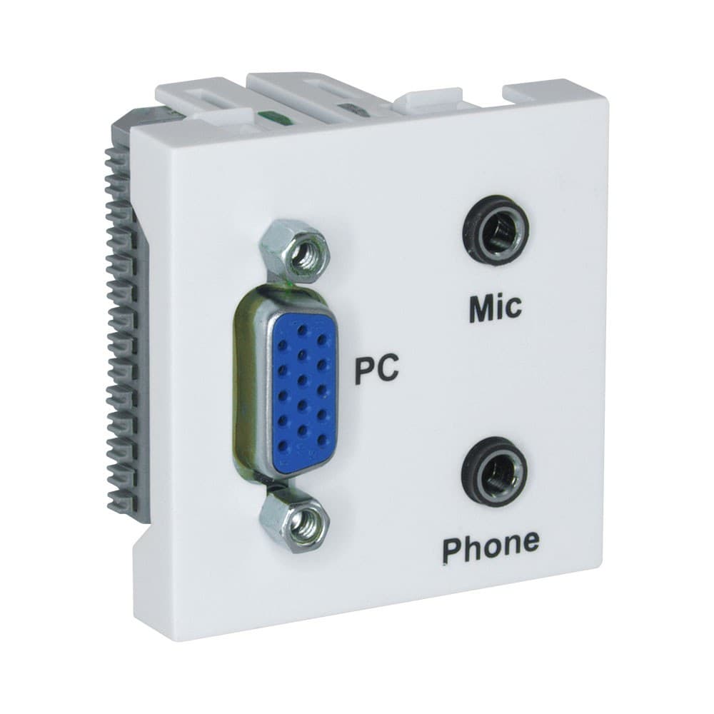 VGA, MIC, AND AUDIO MODULE – FULL HEIGHT 45 X 45MM MODULE FOR FACE MOUNT BOXES