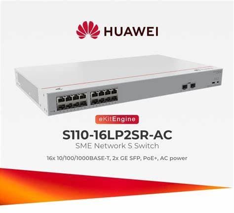 Huawei S110-16LP2SR Unmanaged Switch 16 x 10/100/1000BASE-T ports, 2 x GE SFP ports, PoE+